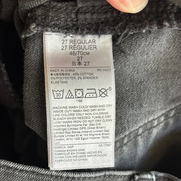 GUC size 27 R classic straight washed black midrise jeans - Picture 4 of 6